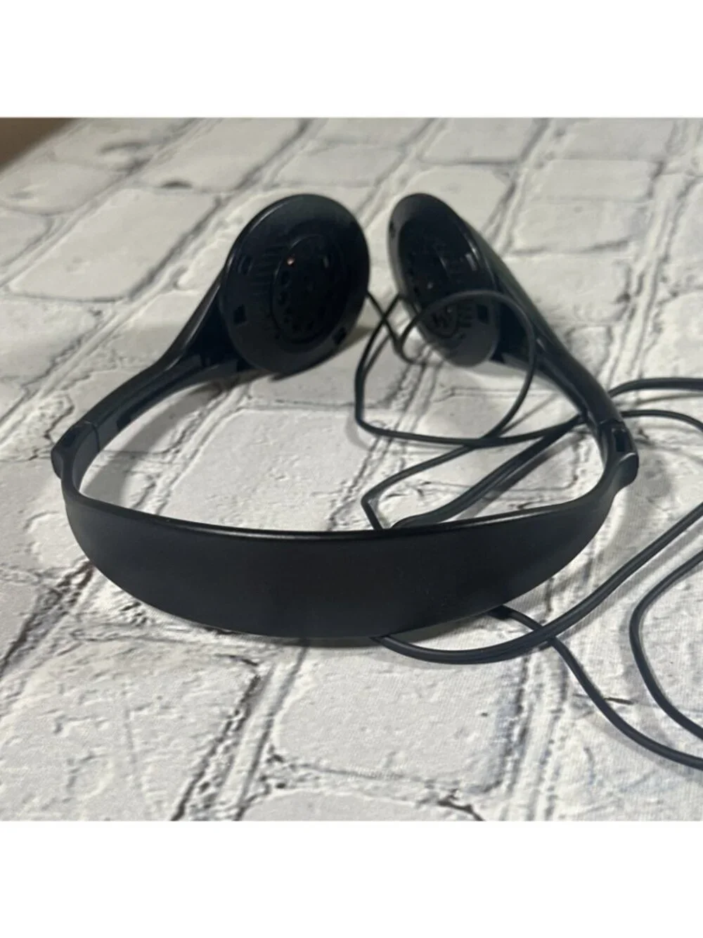 Sony Walkman MDR-027 Black Headset Headphones VINTAGE Tested No Foam Pads